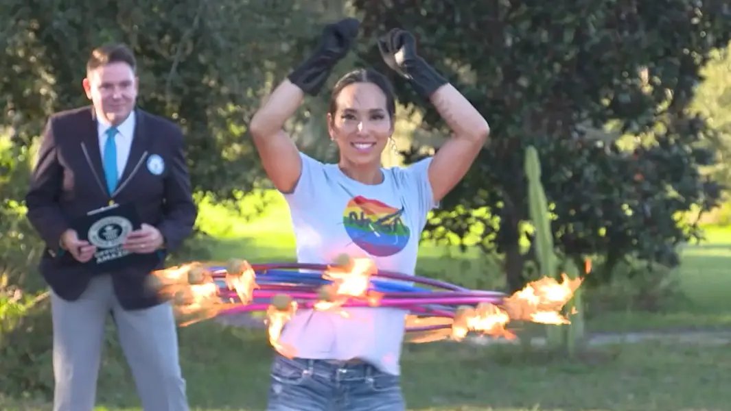 NASA engineer eats and spins fire to break six world records