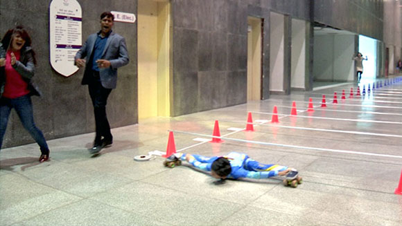 India's eight-year-old limbo skating sensation glides into the record books