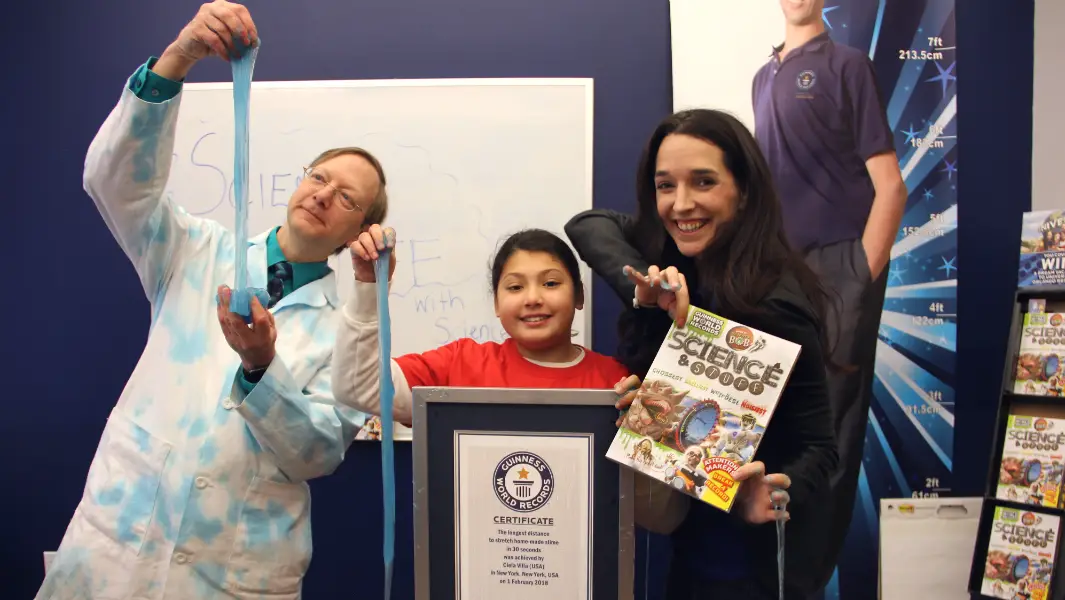 10-year-old breaks record stretching home-made slime