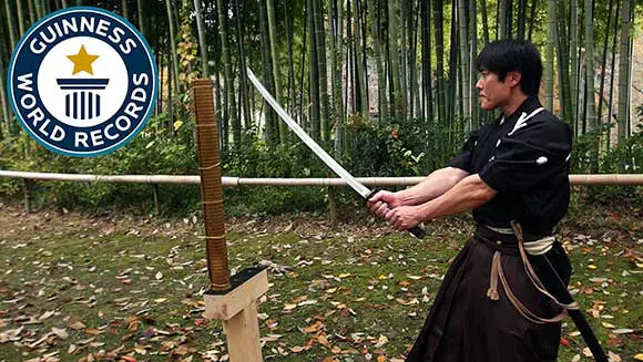Video: Japanese martial arts master attempts katana world record