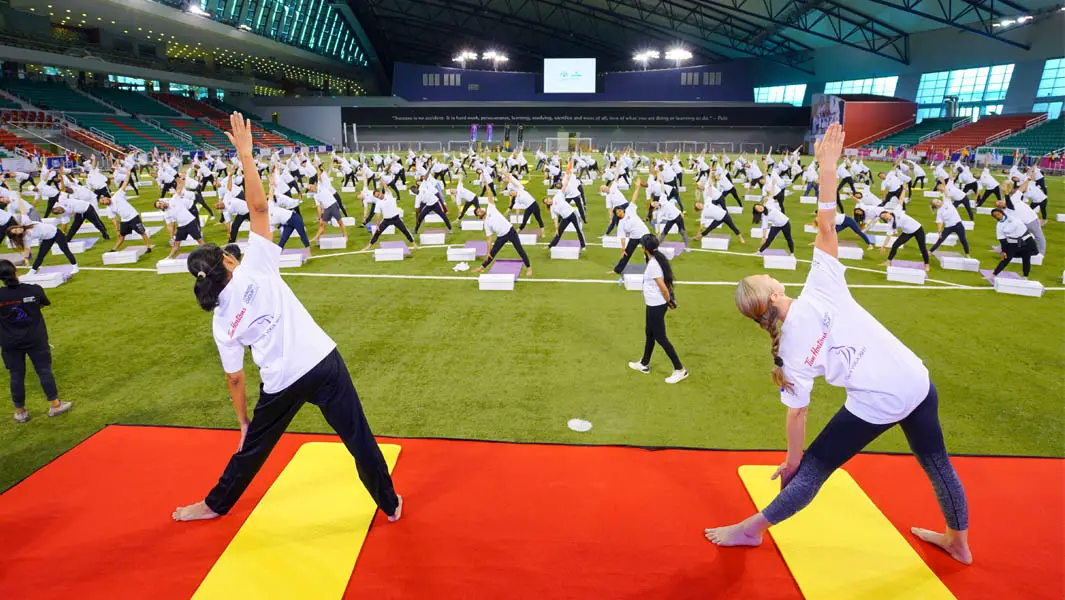 114 nationalities take part in yoga lesson breaking world record