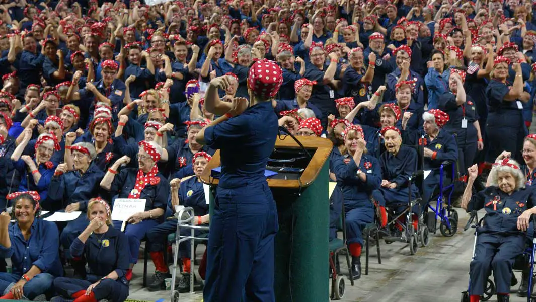 More than 3,500 people turn out for largest Rosie the Riveter gathering