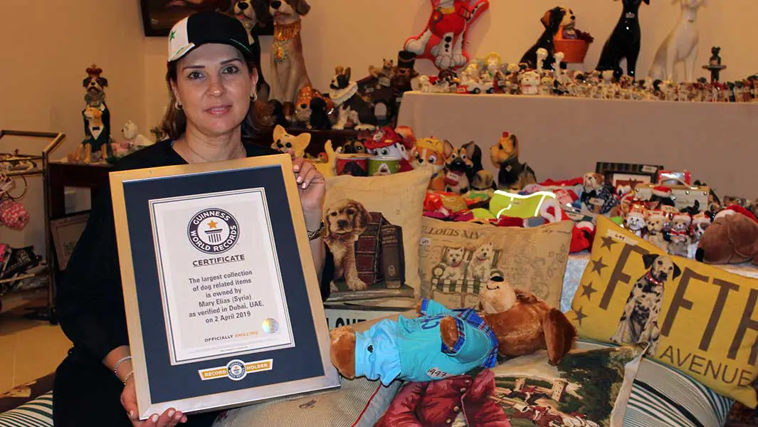Dog lover gathers 1,500 items to put together record-breaking collection