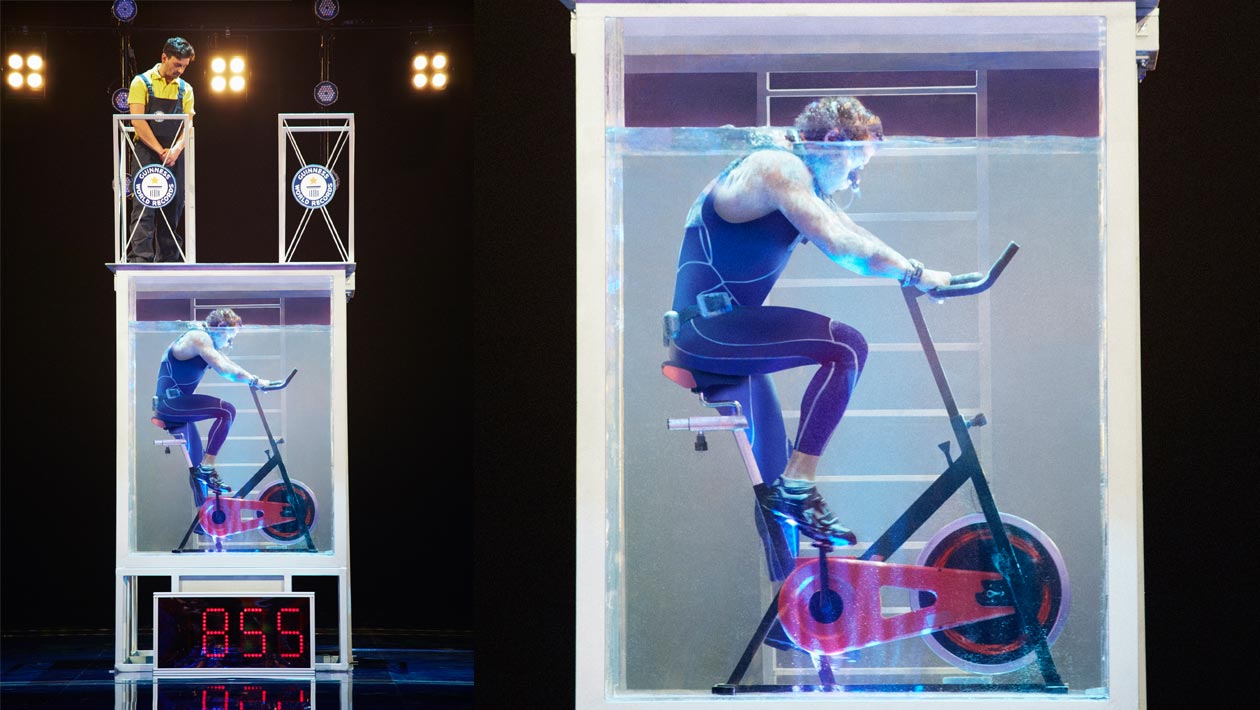 Farthest simulated distance static cycling underwater