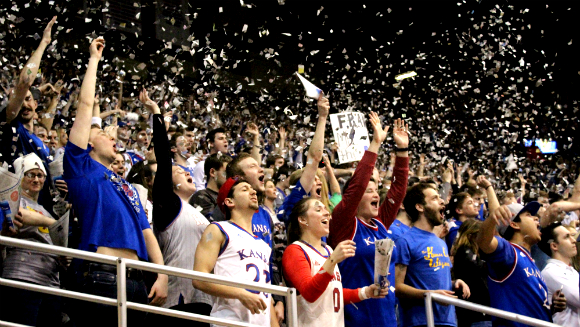 Loudest crowd roar at an indoor sports KU