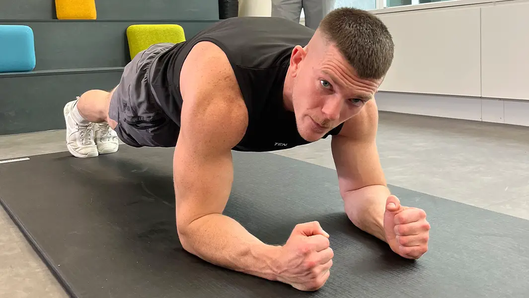 Fitness fanatic Alex Goulding attempts two punishing push up records
