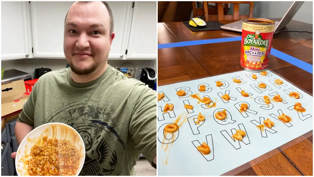 Man alphabetizes letters from alphabet soup in record-breaking time |  Guinness World Records