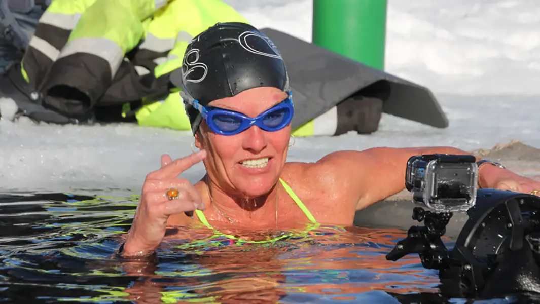Amber Fillary breaks her record for longest swim under ice
