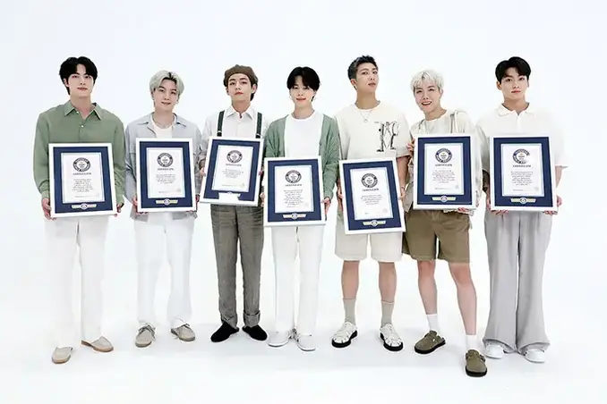 BTS holding certificate with white background