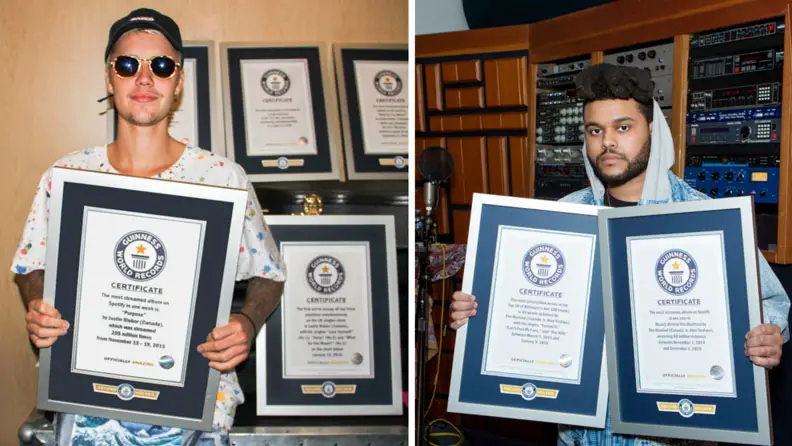REVEALED: Chart-topping artists Justin Bieber and the Weeknd rock the Guinness World Records 2017 Edition