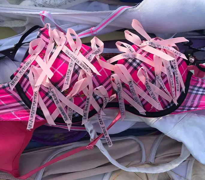 World's longest bra chain record set to support the fight against breast  cancer