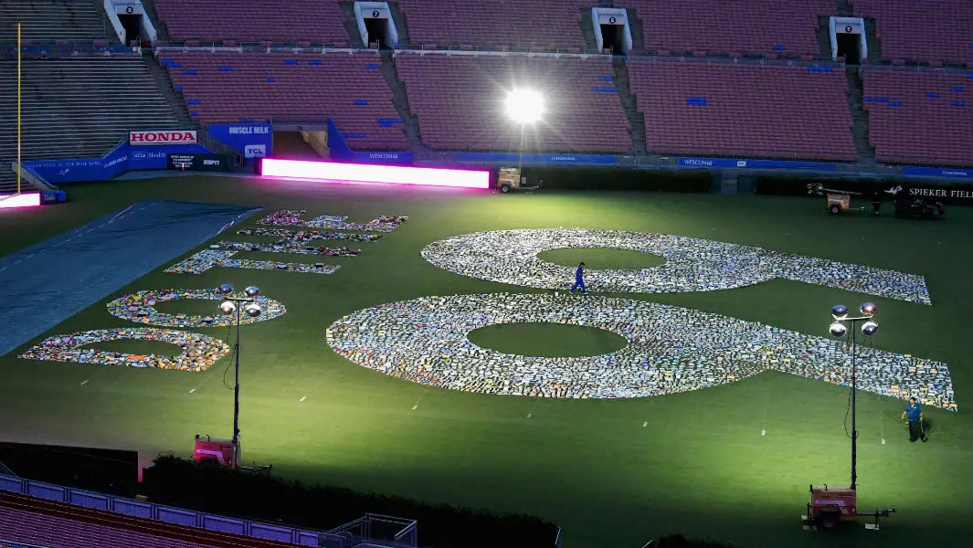 99 Cents Only Stores uses 12,000 products to create huge display in sports stadium
