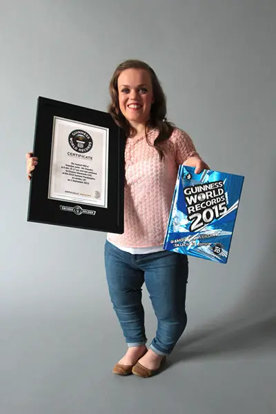 Ellie in 2015, when she first appeared in the Guinness World Records book