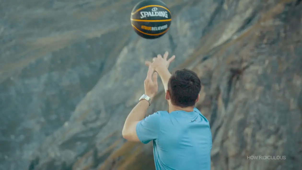 Aussie YouTube stars How Ridiculous break Dude Perfect’s record for highest basketball shot ever
