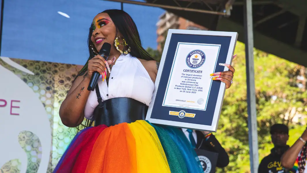 Huge donation of haircare products set world record at Harlem Pride