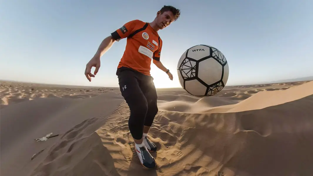 John Farnworth juggles football through Sahara on epic record-breaking journey 
