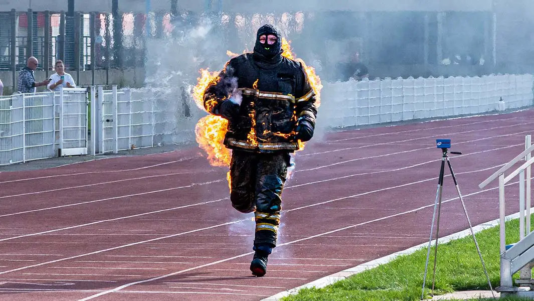 French 'Human Torch' runs record-breaking distance while on fire