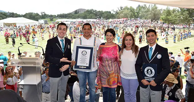 Largest ancient ceremonial Mexican dance certificate presentation