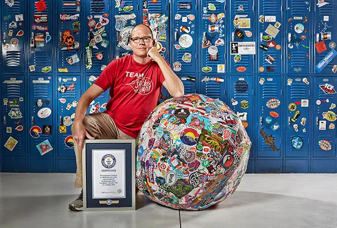 Video: World's largest sticker ball rolls into the record books