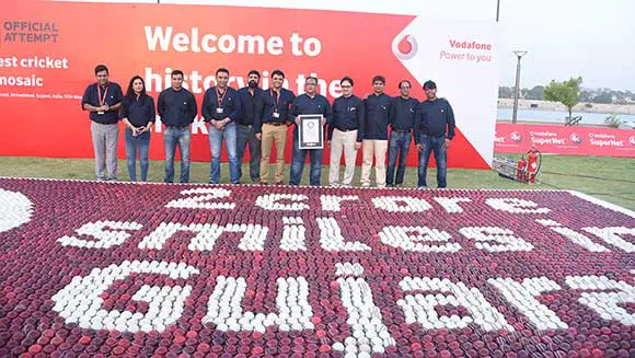 Vodafone India employees make world’s largest cricket ball mosaic