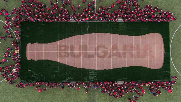 Coca-Cola Bulgaria creates record-breaking mosaic out of 72,933 empty bottles