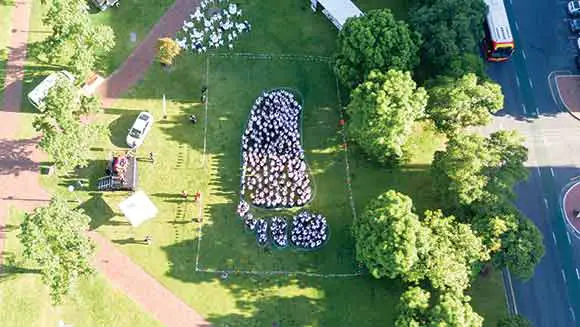 Australian charity breaks record for largest human image of a foot