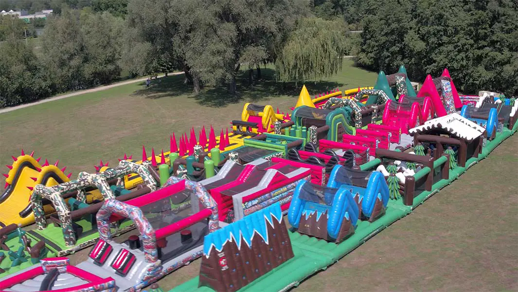 Video: Try out the world's longest inflatable obstacle course