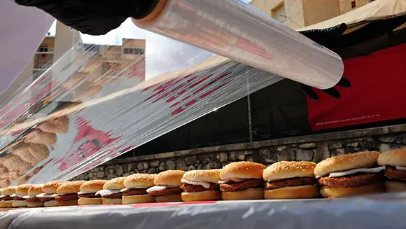 Spanish food distributor breaks record for longest line of hamburgers