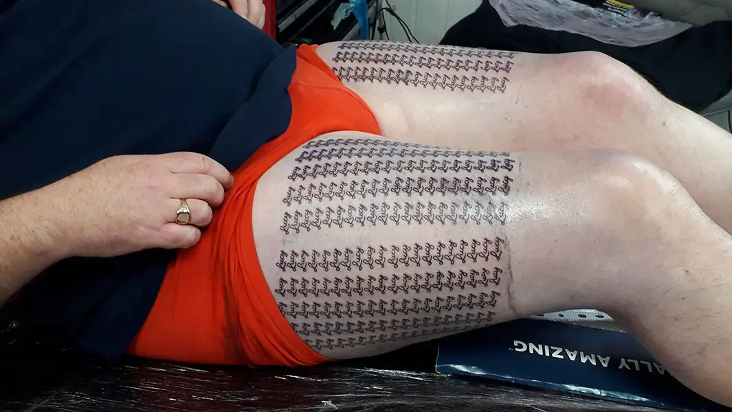 UK dad retakes record with 667 tattoos of daughter’s name