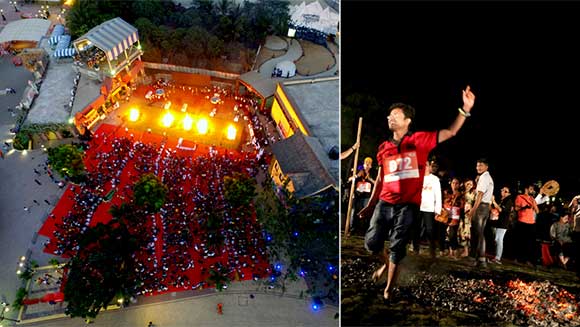 Video: 1,356 people take part in firewalking world record attempt in India