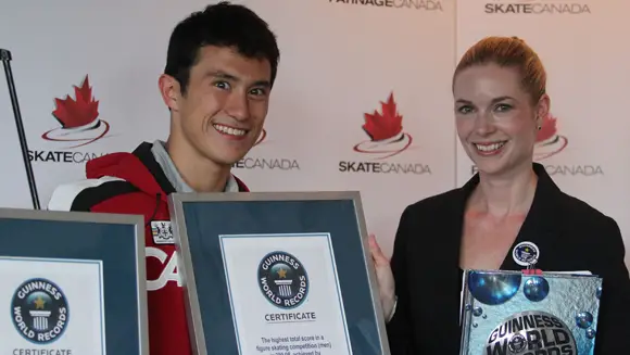 Ice skating star Patrick Chan honoured for triple world record achievement