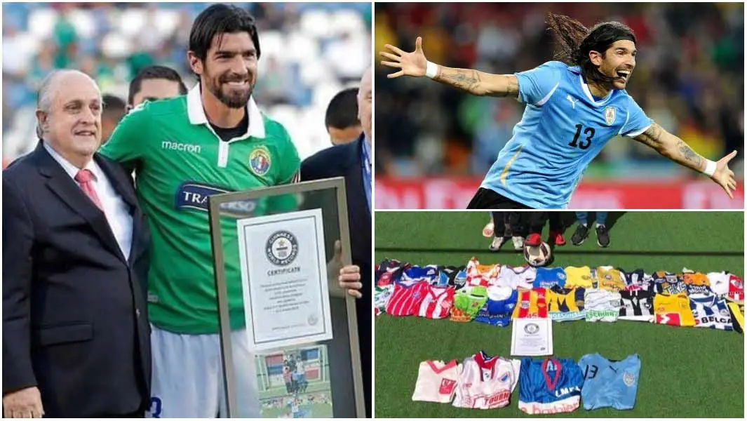 Sebastian Abreu receives Guinness World Record certificate for most clubs  represented
