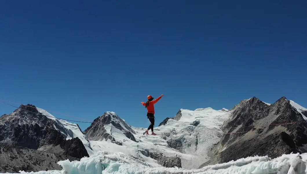 Gravity-defying athletes conquer slackline that's higher than the Leaning Tower of Pisa