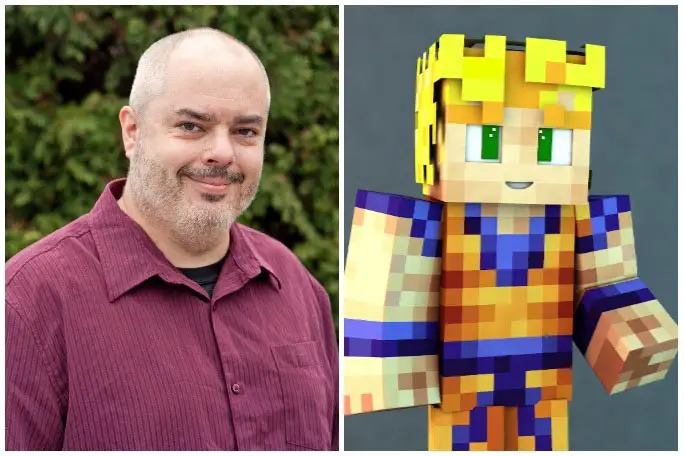 Stuart Duncan and his Minecraft character