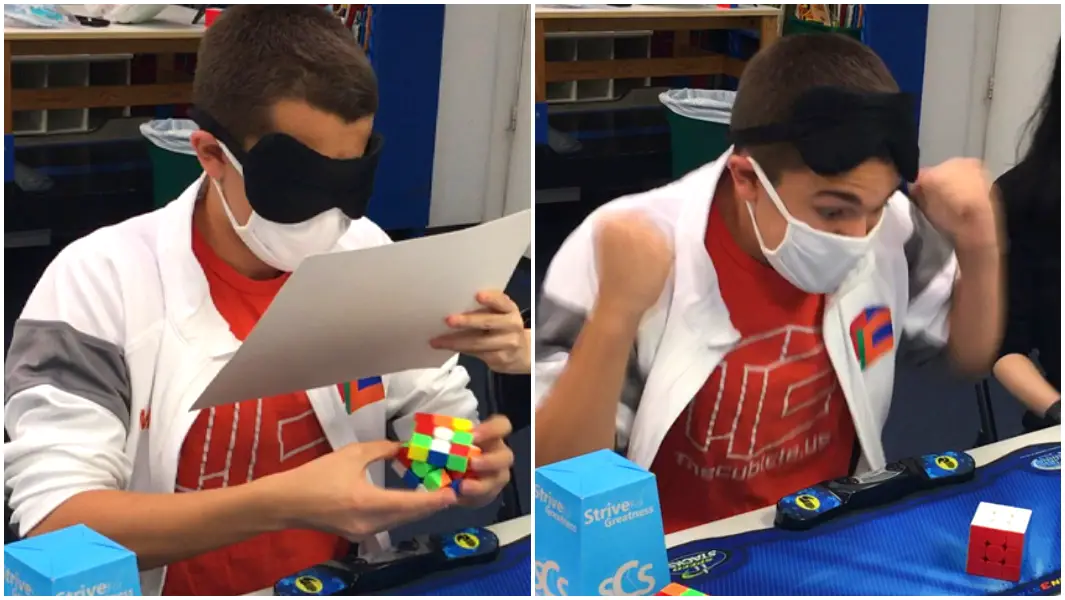 Innocence notice peaceful Teen solves Rubik's Cube in world record time while blindfolded | Guinness  World Records