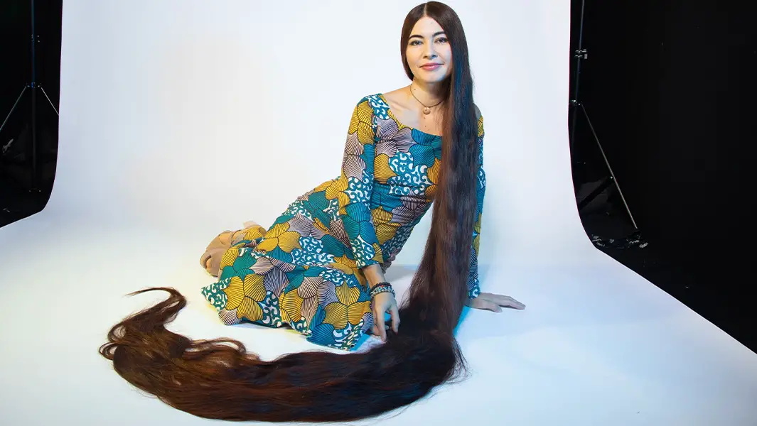 Real-life Rapunzel claims longest hair record with stunning 8-ft locks