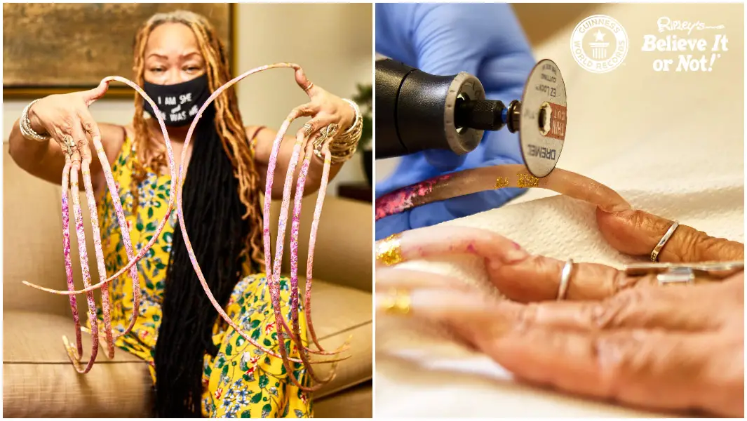 Woman with world's longest nails has them cut after almost 30 years |  Guinness World Records