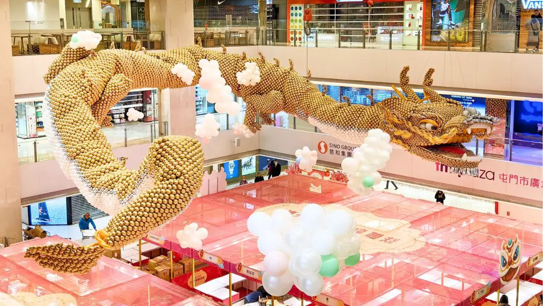 Gigantic balloon dragon kicks off Chinese New Year celebrations in Hong Kong