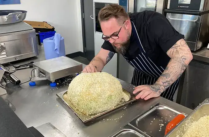 chef leigh evans rolls vegetarian scotch egg