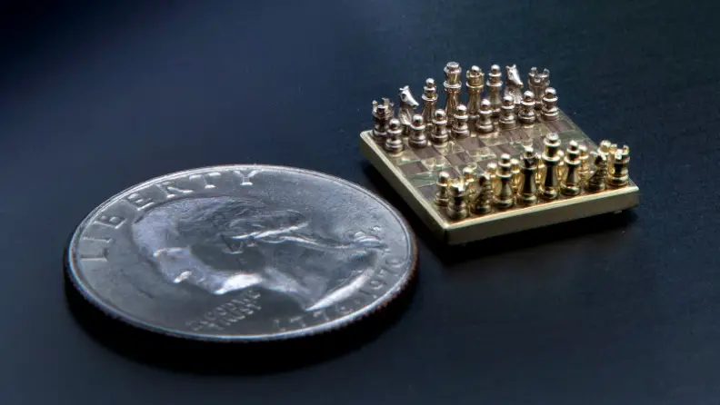 Check out the world’s smallest handmade chess set