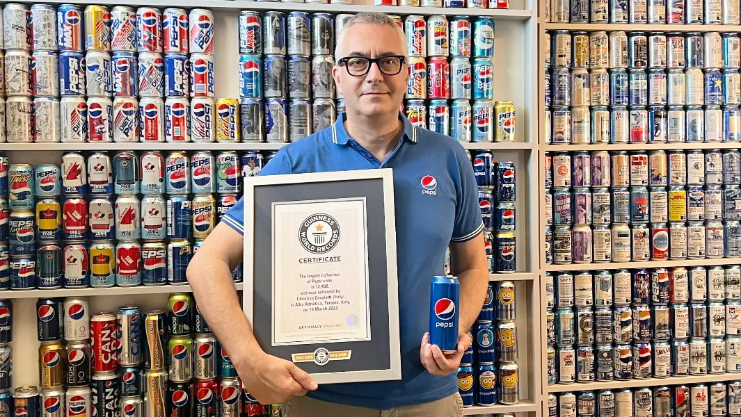 Pepsi fan breaks record with epic collection of over 12,400 cans