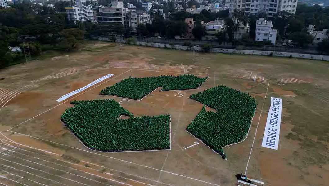 3,373 people create the recycling logo to promote biodegradable plastics
