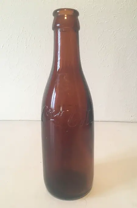 coca cola memorabilia amber bottle