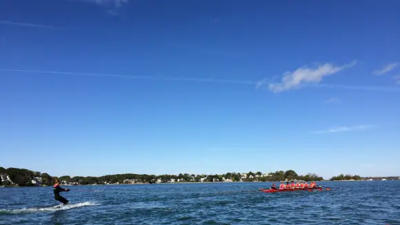 Hingham High School Rowing uses teamwork to set new waterski record