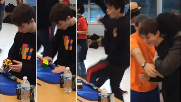 Confirmed: Teenager Lucas Etter sets new fastest time to solve a Rubik's Cube world record - watch video