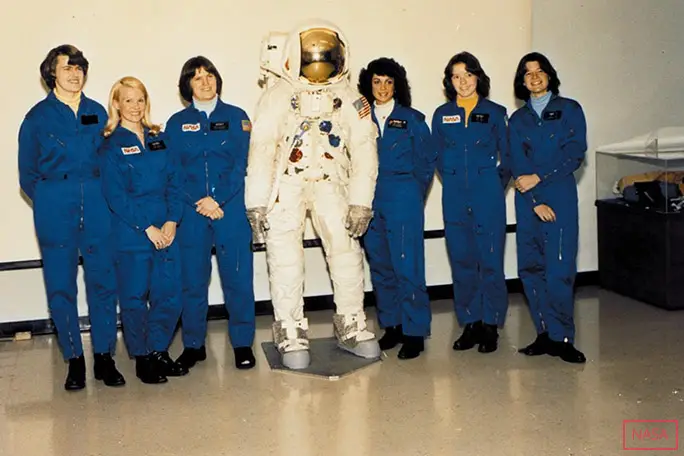 NASA's first class of female astronauts were recruited in 1978: (left to right) Shannon Lucid, Margaret Seddon, Kathryn Sullivan, Judith Resnik, Anna-Fisher and Sally Ride