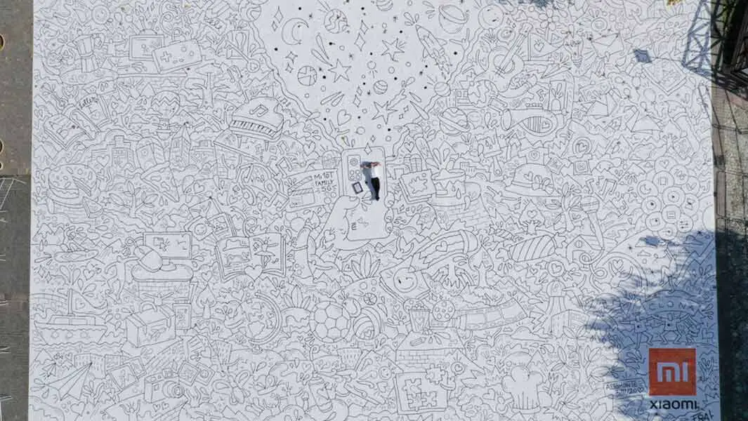 Italian doodle artist FRA! collaborates with Xiaomi to create largest drawing by individual 