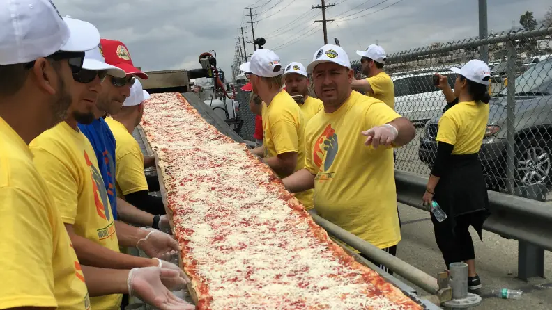 Mile-long pizza breaks a world record in California