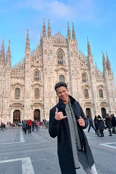 Joel visits Duomo di Milano during his trip to Italy