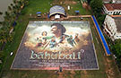 Largest poster ever - watch incredible drone footage of super-sized promo for Indian film Baahubali